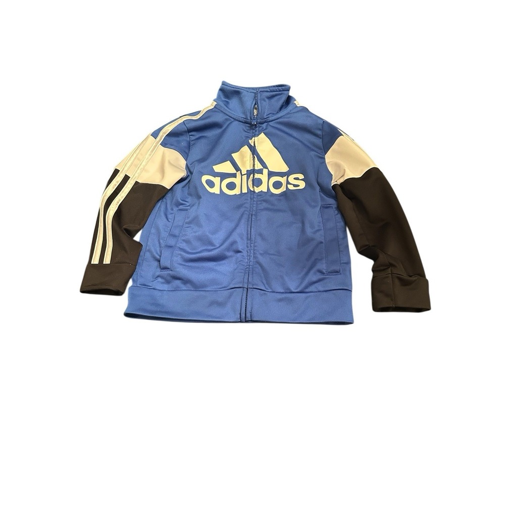 Adidas 3T Jacket Zip Up Athletic‎ Blue Black & White